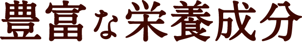 豊富な栄養成分
