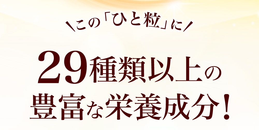 この「ひと粒」に29種類以上の豊富な栄養成分！