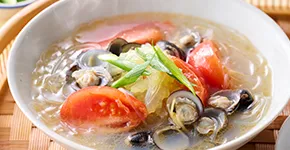 しじみとトマトの春雨スープ