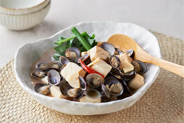しじみと豆腐の辛醤油煮